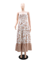 Elegant Print Holiday Casual Spaghetti Strap Dress